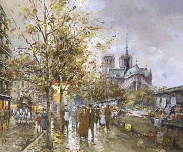 街並み Painting - AB パリ大聖堂 ノートルダム大聖堂